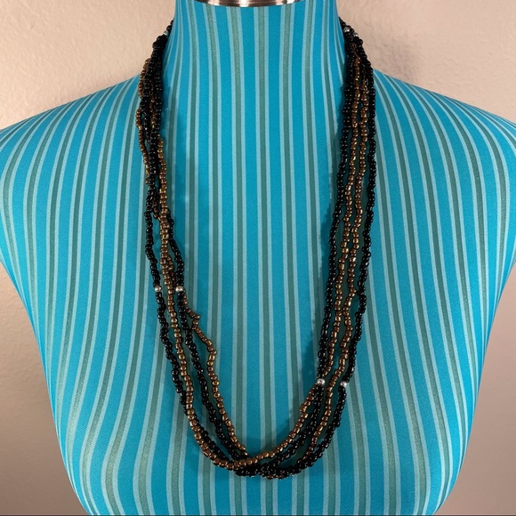 Bronze and black layered necklaces - Picture 11 of 16